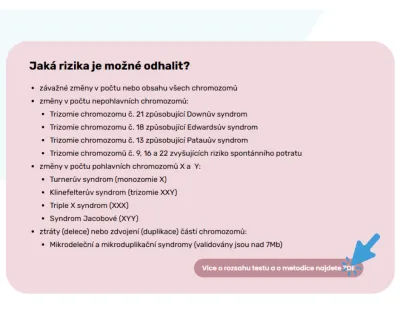 detailní informace o vyšetření prenascan